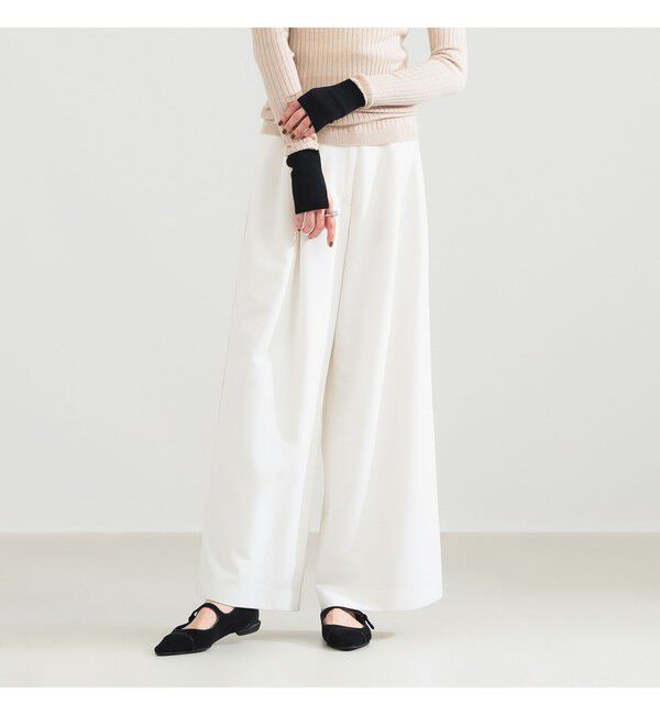 Demi-Luxe BEAMS 「ポプリン 2タックパンツ」|チノ|WHITE