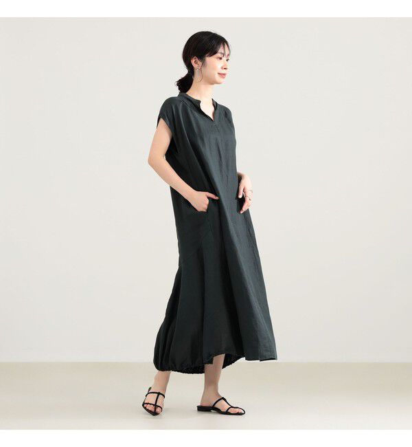 Demi-Luxe BEAMS 「TICCA / リネン フレンチスリーブ バルーン ワンピース」|ワンピース|