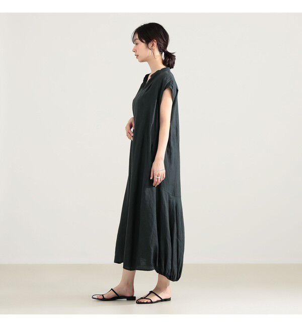 Demi-Luxe BEAMS 「TICCA / リネン フレンチスリーブ バルーン ワンピース」|ワンピース|