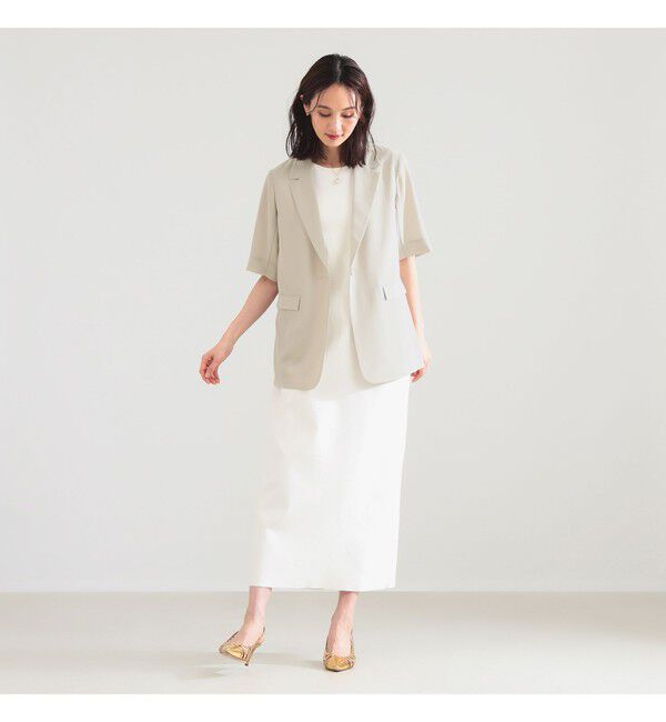 Demi-Luxe BEAMS 「シアー ハーフスリーブ ジャケット」|ダッフルコート|