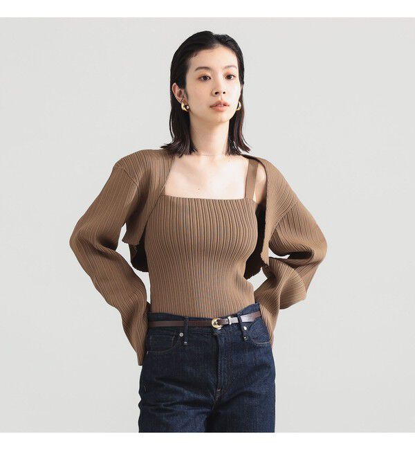 Demi-Luxe BEAMS 「ORR / アコーディオン ボレロ」|ニット・セーター|BEIGE