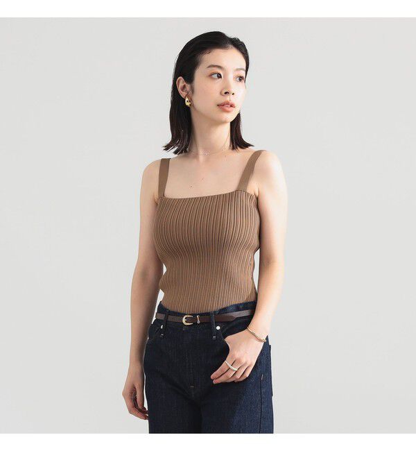 Demi-Luxe BEAMS 「ORR / アコーディオン キャミソール」|ニット・セーター|BEIGE