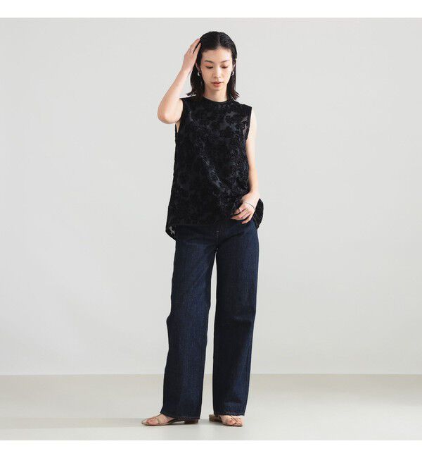 Demi-Luxe BEAMS 「モールヤーン エンブロ ノースリーブ ブラウス」|シャツ・ブラウス|