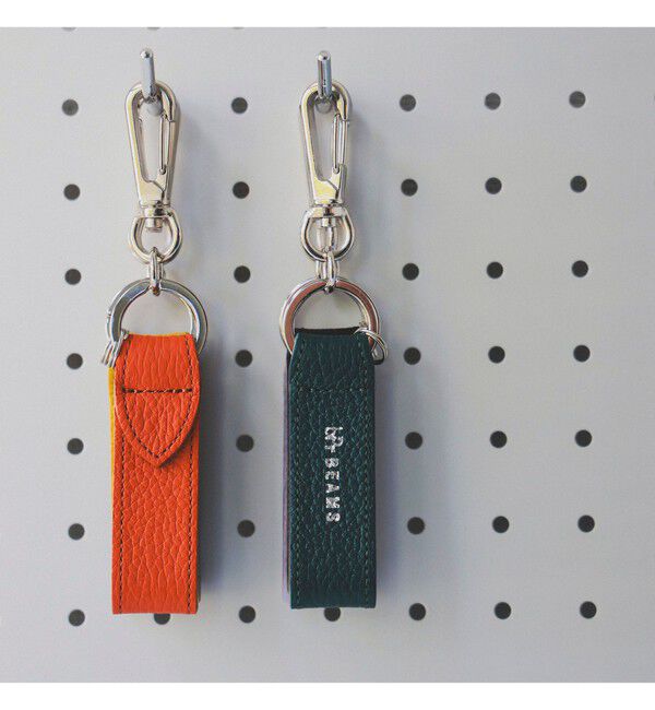 bPr BEAMS「レザーストラップ キーホルダー」|キーケース|GREEN