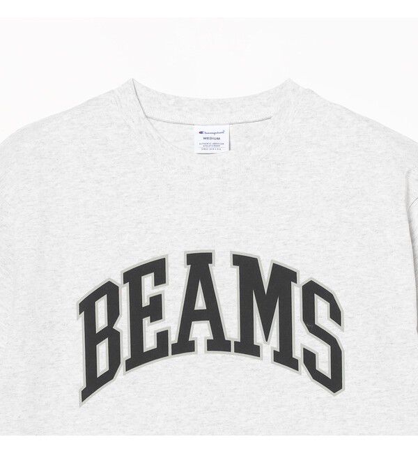 BEAMS「BEAMS｜【別注】Champion / BEAMS Logo T-shirt｜ Tシャツ｜サステナブル アメリカ綿100%」|Tシャツ・カットソー|