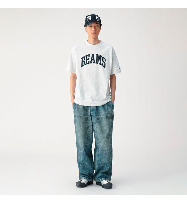 BEAMS「BEAMS｜【別注】Champion / BEAMS Logo T-shirt｜ Tシャツ｜サステナブル アメリカ綿100%」|Tシャツ・カットソー|