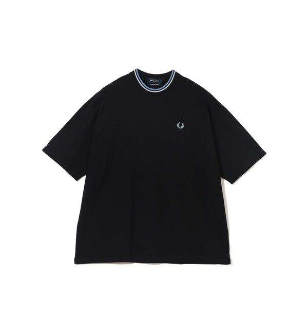 BEAMS「BEAMS｜【別注】FRED PERRY / Oversized Tipped Pique T-shirt｜Tシャツ｜半袖 鹿の子素材」|Tシャツ・カットソー|