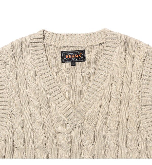 BEAMS PLUS「V-Neck Vest Cable」|ニット・セーター|