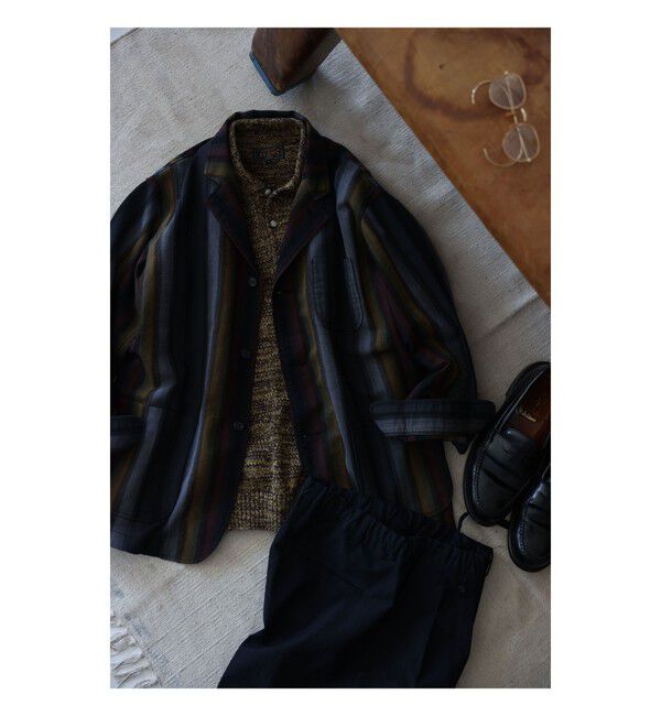 BEAMS PLUS「4B Cuffs Jacket Ombre Stripe」|テーラードジャケット|