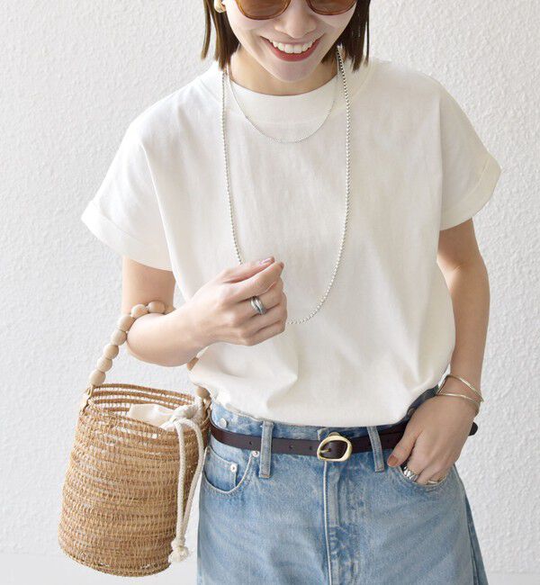 SHIPS any「SHIPS any:〈抗菌防臭/洗濯機可能〉USAコットン フレンチスリーブ TEE」|Tシャツ・カットソー|