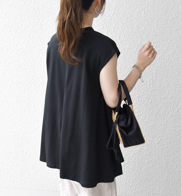 SHIPS any「SHIPS any:〈接触冷感/汗染み防止加工/洗濯機可能〉Aライン フレンチスリーブ TEE」|Tシャツ・カットソー|