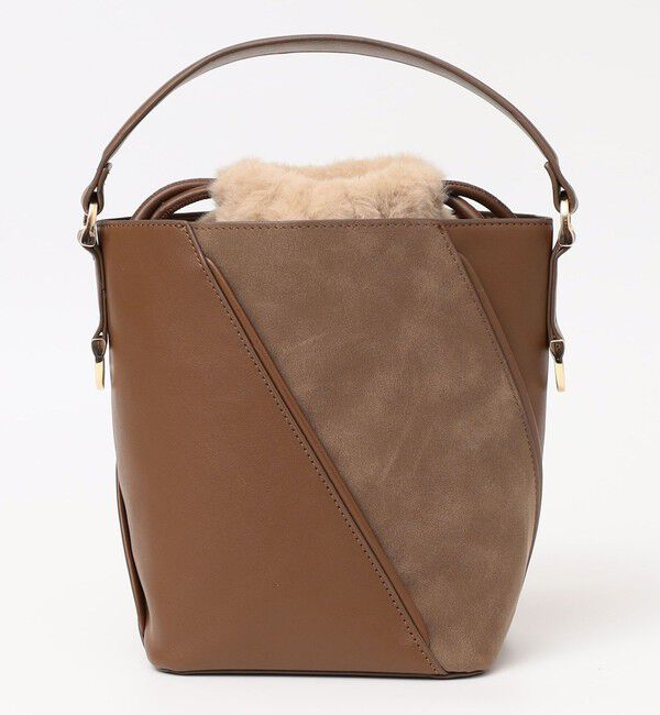 quaranciel「《一部追加予約》quaranciel: 2way コンビ バケツ ショルダーバッグ &times; フェイクファー 巾着」|ショルダー・メッセンジャー|