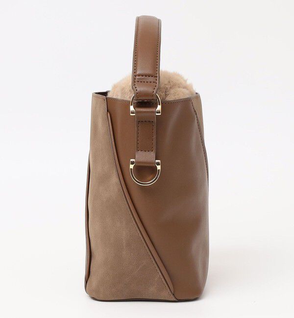 quaranciel「《一部追加予約》quaranciel: 2way コンビ バケツ ショルダーバッグ &times; フェイクファー 巾着」|ショルダー・メッセンジャー|