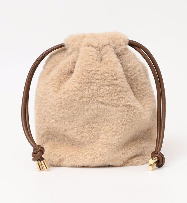 quaranciel「《一部追加予約》quaranciel: 2way コンビ バケツ ショルダーバッグ &times; フェイクファー 巾着」|ショルダー・メッセンジャー|