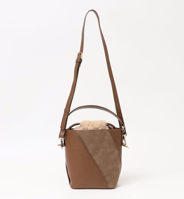 quaranciel「《一部追加予約》quaranciel: 2way コンビ バケツ ショルダーバッグ &times; フェイクファー 巾着」|ショルダー・メッセンジャー|