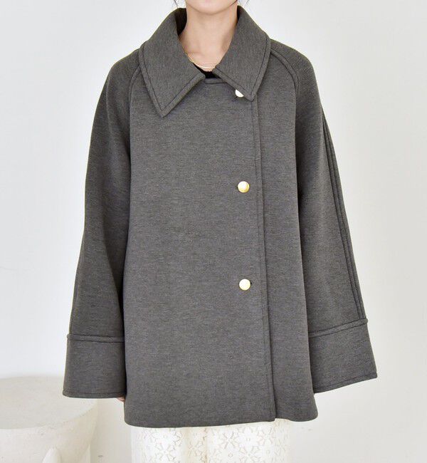 quaranciel「《一部追加予約》quaranciel:〈手洗い可能〉ダンボール ステンカラー ジャケット コート」|ステンカラーコート|