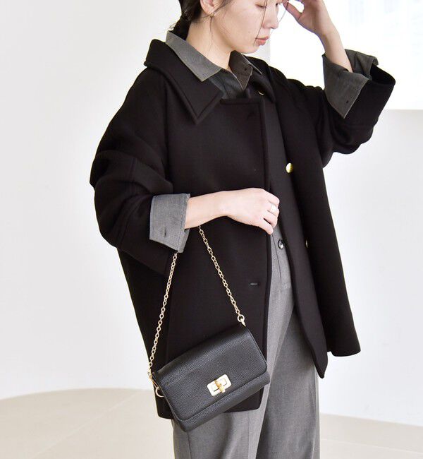 quaranciel「《一部追加予約》quaranciel:〈手洗い可能〉ダンボール ステンカラー ジャケット コート」|ステンカラーコート|