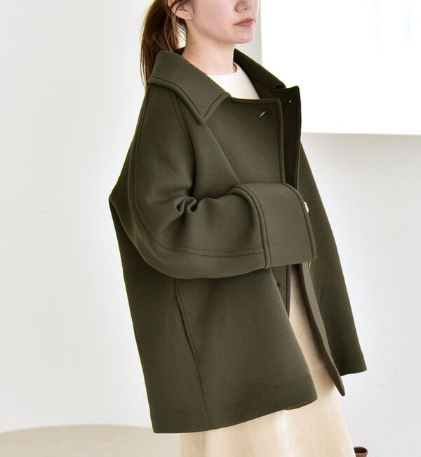 quaranciel「《一部追加予約》quaranciel:〈手洗い可能〉ダンボール ステンカラー ジャケット コート」|ステンカラーコート|