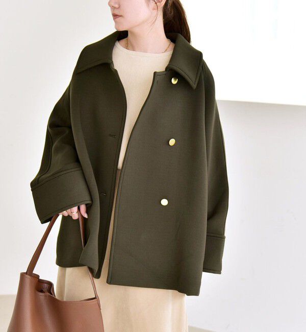 quaranciel「《一部追加予約》quaranciel:〈手洗い可能〉ダンボール ステンカラー ジャケット コート」|ステンカラーコート|