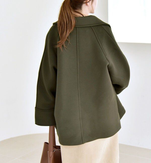 quaranciel「《一部追加予約》quaranciel:〈手洗い可能〉ダンボール ステンカラー ジャケット コート」|ステンカラーコート|