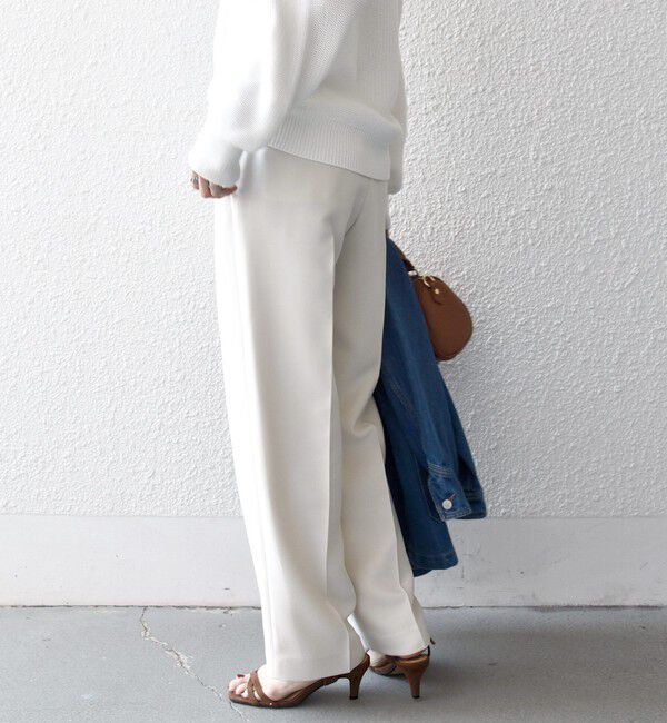 SHIPS any「SHIPS any:〈洗濯機可能〉ダブルクロス タック ストレート パンツ［NAVY BLUE］」|その他|