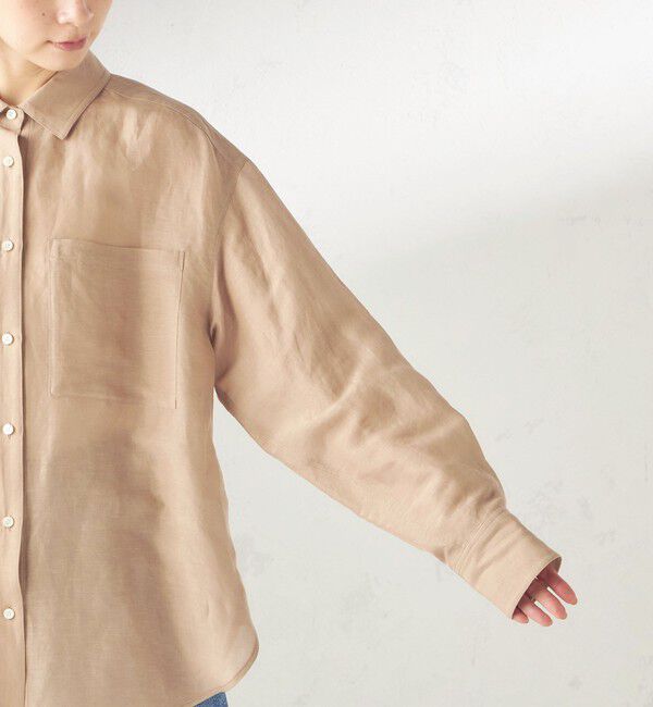 SHIPS for women「〈手洗い可能〉IMPERIAL LINEN 混 オーバー サイズ シャツ」|シャツ・ブラウス|