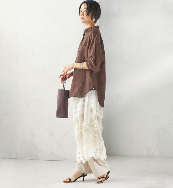 SHIPS for women「〈手洗い可能〉IMPERIAL LINEN 混 オーバー サイズ シャツ」|シャツ・ブラウス|