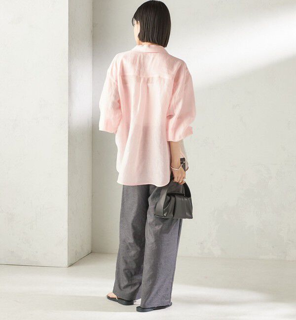 SHIPS for women「〈手洗い可能〉IMPERIAL LINEN 混 オーバー サイズ シャツ」|シャツ・ブラウス|