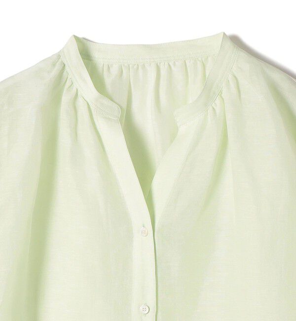 SHIPS for women「〈手洗い可能〉IMPERIAL LINEN 混 バンドカラー スキッパー シャツ」|シャツ・ブラウス|