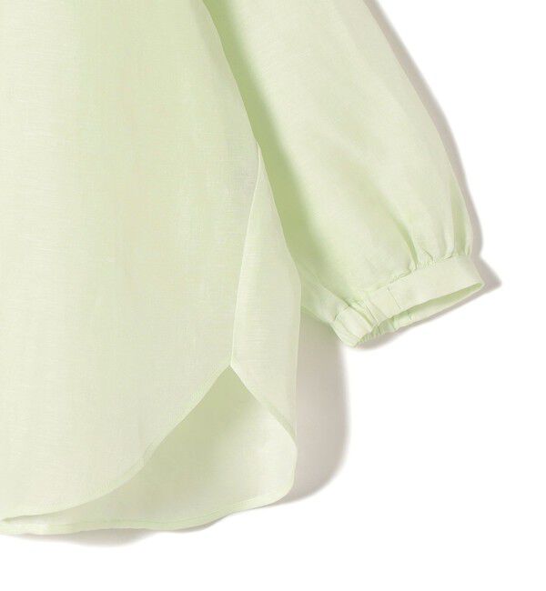SHIPS for women「〈手洗い可能〉IMPERIAL LINEN 混 バンドカラー スキッパー シャツ」|シャツ・ブラウス|