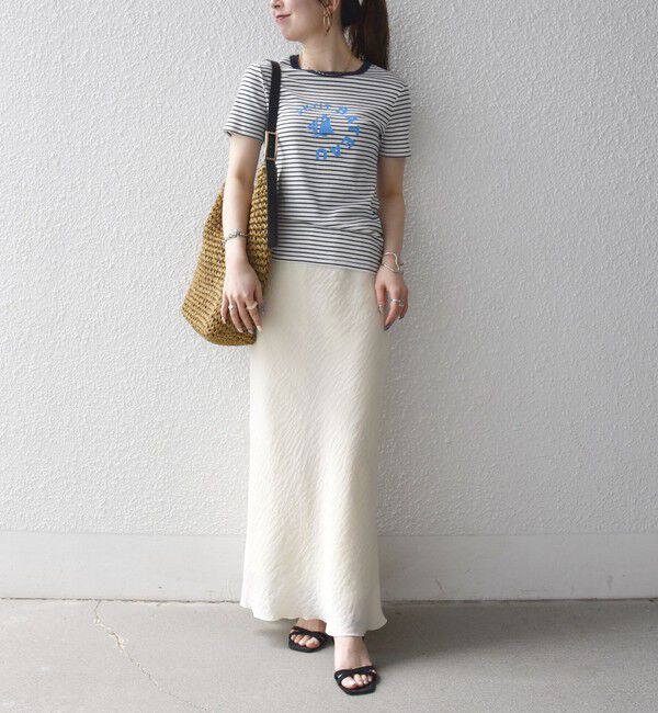 SHIPS any「【SHIPS any別注】PETIT BATEAU: ロゴ プリント コンパクト ボーダー TEE 26SS」|Tシャツ・カットソー|