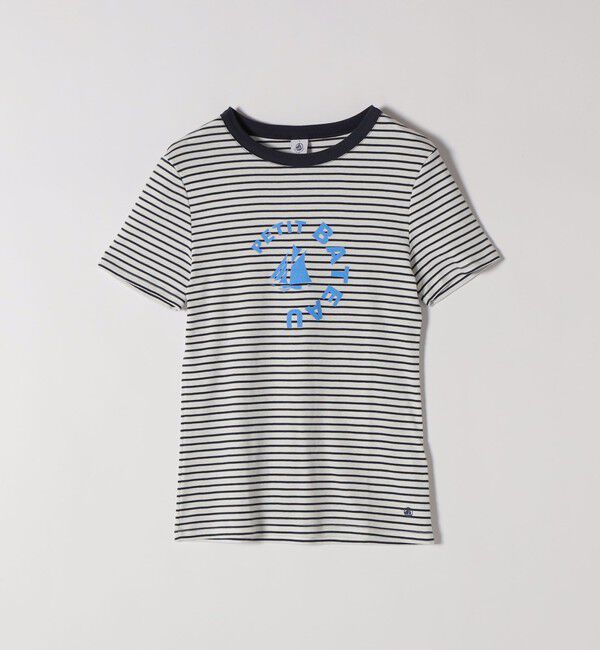 SHIPS any「【SHIPS any別注】PETIT BATEAU: ロゴ プリント コンパクト ボーダー TEE 26SS」|Tシャツ・カットソー|