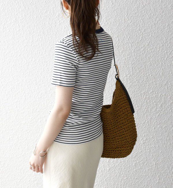 SHIPS any「【SHIPS any別注】PETIT BATEAU: ロゴ プリント コンパクト ボーダー TEE 26SS」|Tシャツ・カットソー|