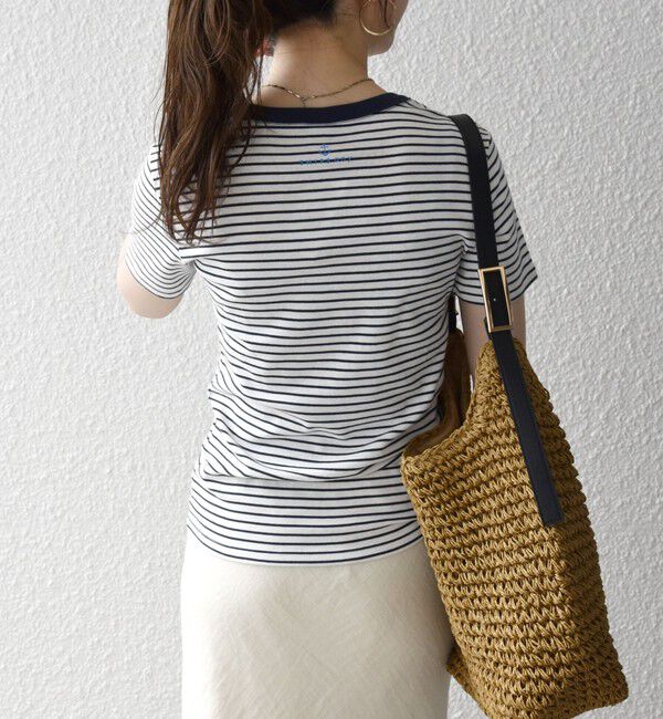 SHIPS any「【SHIPS any別注】PETIT BATEAU: ロゴ プリント コンパクト ボーダー TEE 26SS」|Tシャツ・カットソー|