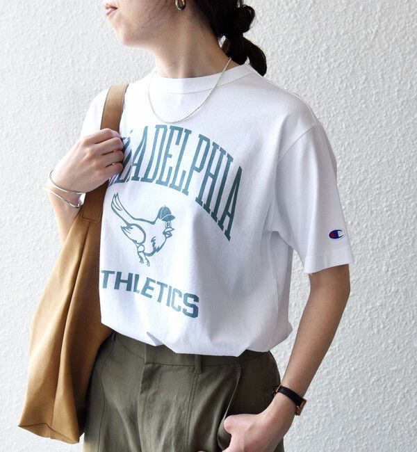 SHIPS any「Champion:〈洗濯機可能〉グラフィック ロゴ ショート スリーブ TEE」|Tシャツ・カットソー|
