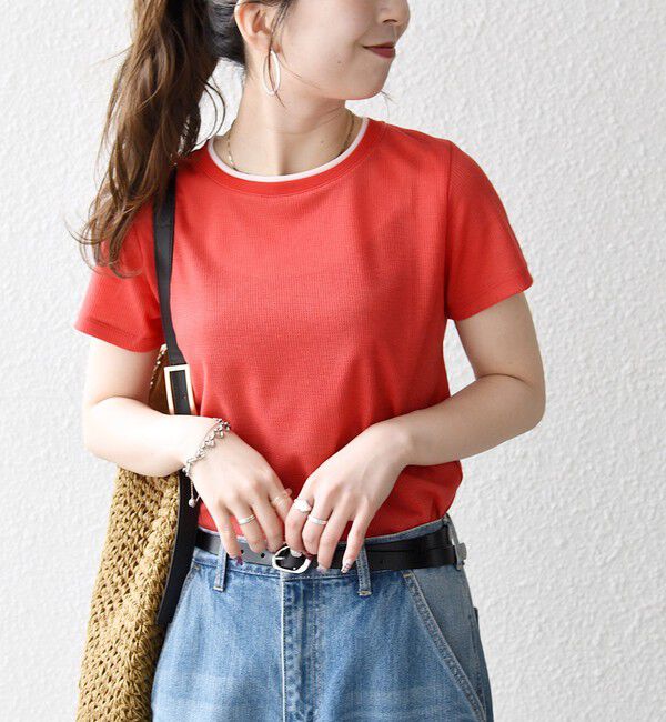 SHIPS any「SHIPS any:〈手洗い可能〉レイヤード シアー ワッフル TEE」|Tシャツ・カットソー|