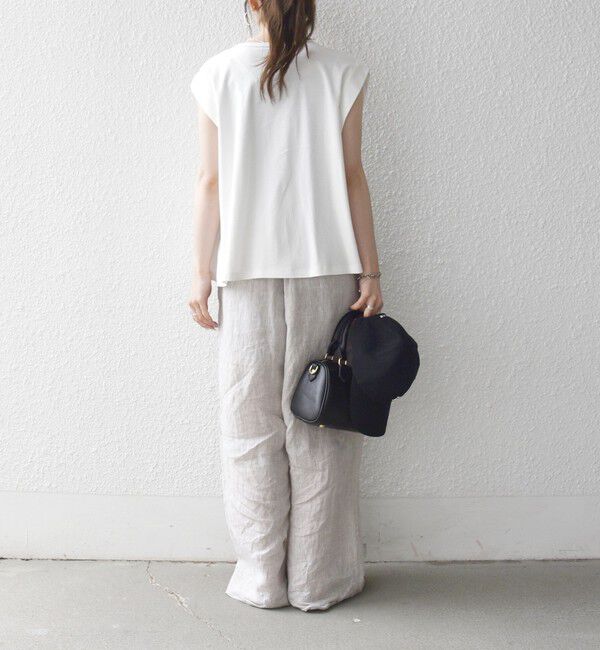 SHIPS any「SHIPS any:〈接触冷感/汗染み防止加工/洗濯機可能〉タック フレア ノースリーブ TEE」|Tシャツ・カットソー|