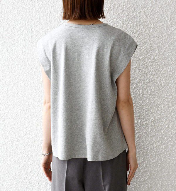 SHIPS any「SHIPS any:〈接触冷感/汗染み防止加工/洗濯機可能〉タック フレア ノースリーブ TEE」|Tシャツ・カットソー|