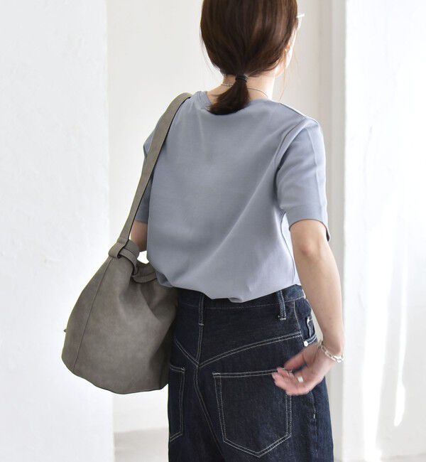 quaranciel「quaranciel:〈接触冷感/汗染み防止加工/洗濯機可能〉ベーシック コンパクト TEE」|Tシャツ・カットソー|