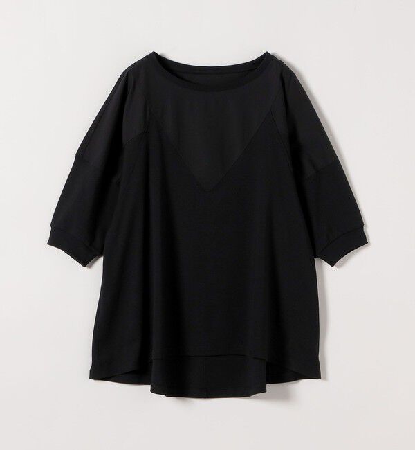 quaranciel「quaranciel:〈接触冷感/汗染み防止加工/洗濯機可能〉ドッキング Aライン カットソー」|Tシャツ・カットソー|