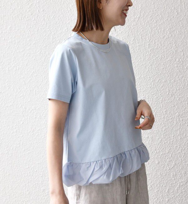 SHIPS any「SHIPS any:〈多機能/洗濯機可能〉マルチファンクション ドッキング ヘム コンパクト TEE」|Tシャツ・カットソー|