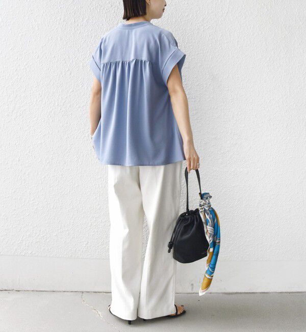 SHIPS for women「【WEB限定】〈手洗い可能〉ストレッチ ジョーゼット プリーツ スキッパー ブラウス」|シャツ・ブラウス|