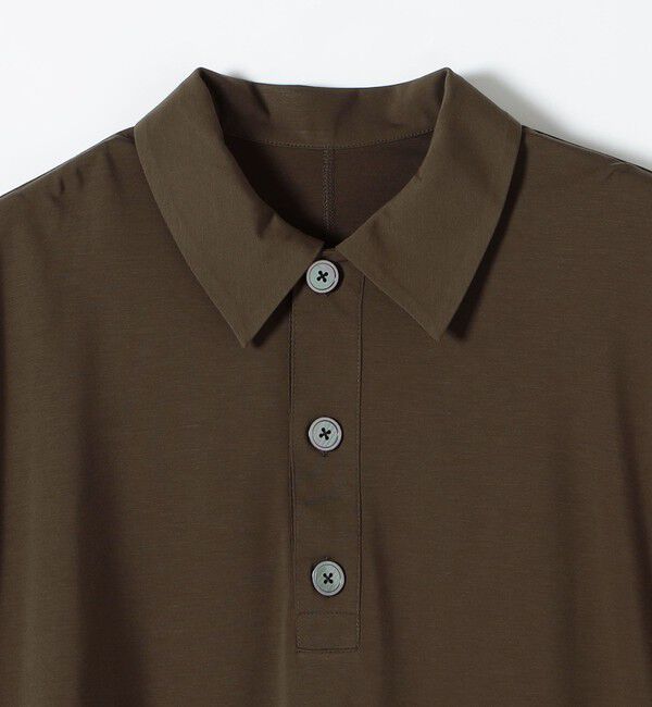 quaranciel「quaranciel:〈接触冷感/洗濯機可能〉シルク ミックス ポンチ ドロスト ポロ プルオーバー」|Tシャツ・カットソー|