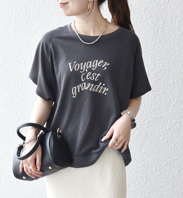 SHIPS any「SHIPS any:〈洗濯機可能〉シアー 裏毛 ロゴ TEE」|Tシャツ・カットソー|チャコールグレー