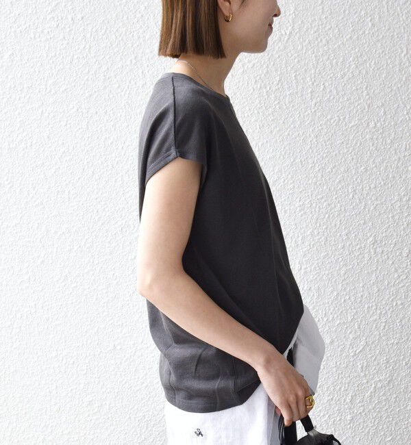 SHIPS any「SHIPS any:〈洗濯機可能〉シアー 裏毛 クルーネック フレンチ スリーブ TEE」|Tシャツ・カットソー|