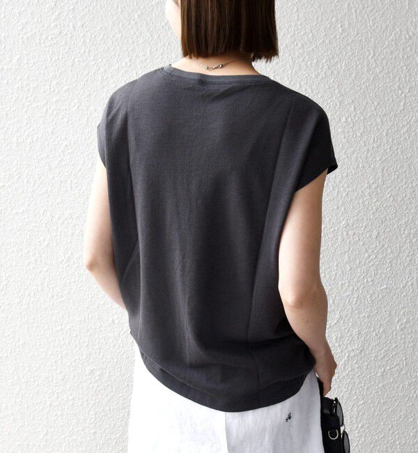 SHIPS any「SHIPS any:〈洗濯機可能〉シアー 裏毛 クルーネック フレンチ スリーブ TEE」|Tシャツ・カットソー|