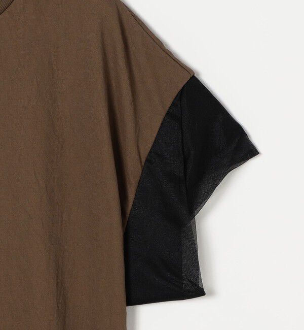 SHIPS any「SHIPS any:〈手洗い可能〉カノコ チュール コンビ ワイド TEE」|Tシャツ・カットソー|