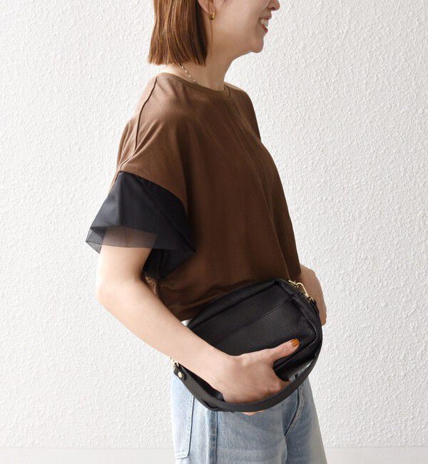 SHIPS any「SHIPS any:〈手洗い可能〉カノコ チュール コンビ ワイド TEE」|Tシャツ・カットソー|