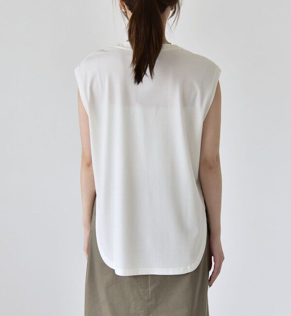 quaranciel「quaranciel:〈洗濯機可能〉スパンコール ロゴ 刺繍 フレンチスリーブ TEE」|Tシャツ・カットソー|