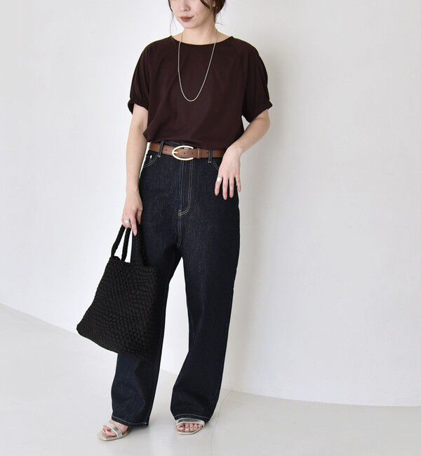 quaranciel「quaranciel:〈洗濯機可能〉シルク ミックス パフ スリーブ プルオーバー」|Tシャツ・カットソー|